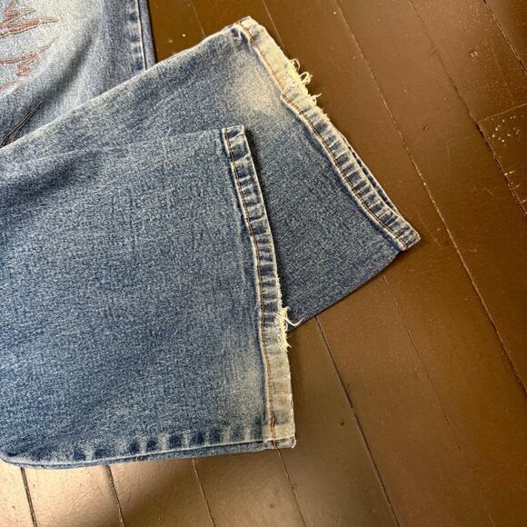 Vintage Bongo Womens Jeans Size 11 Flare Bootcut Embroidered 90s Tribal Y2K - Picture 7 of 10
